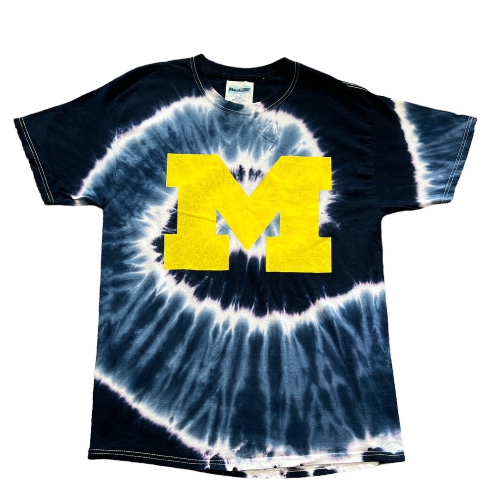 Knights Apparel Men's Tie Dye Michigan Wolverines Logo T-shirt Sz.‎ L